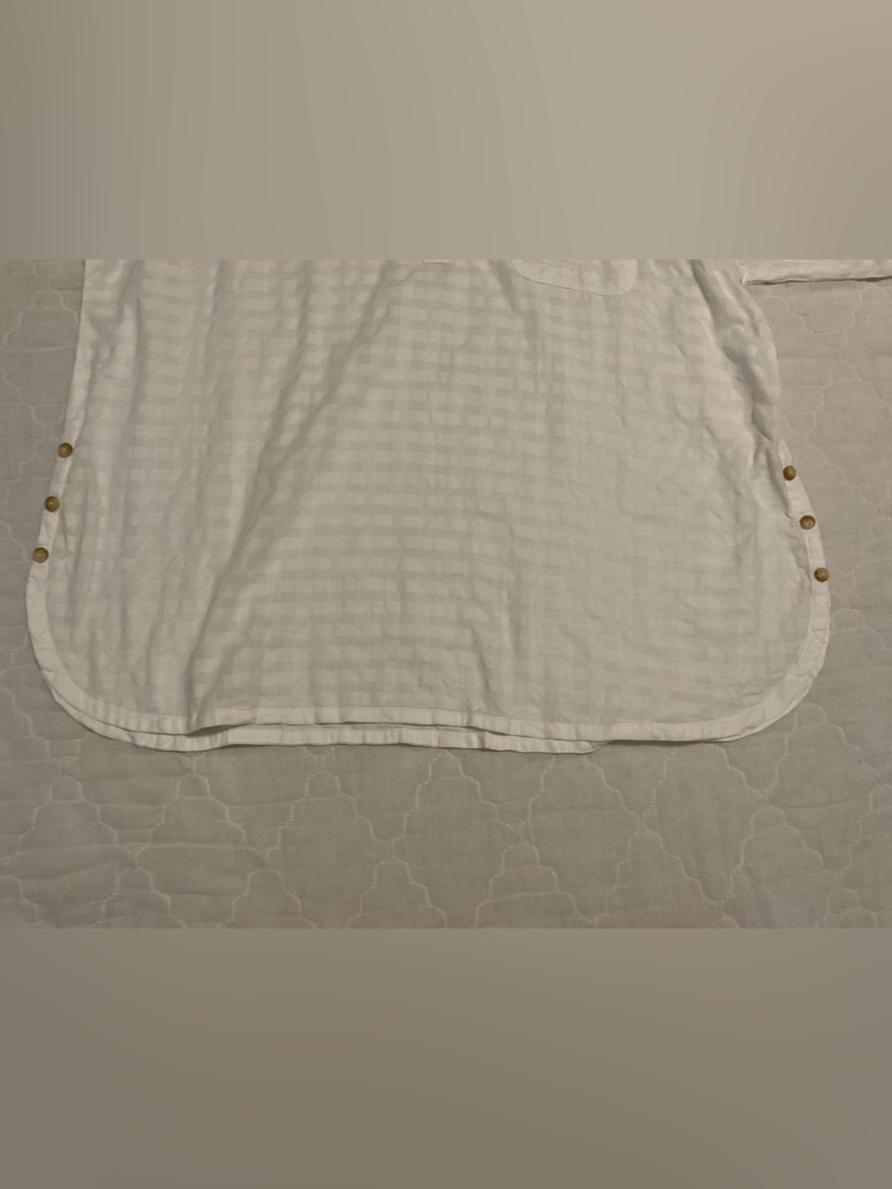 J. Jill Pop-over V-neck White 100% Cotton Boho Textured Lagenlook Tunic Top 2x - Picture 9 of 13